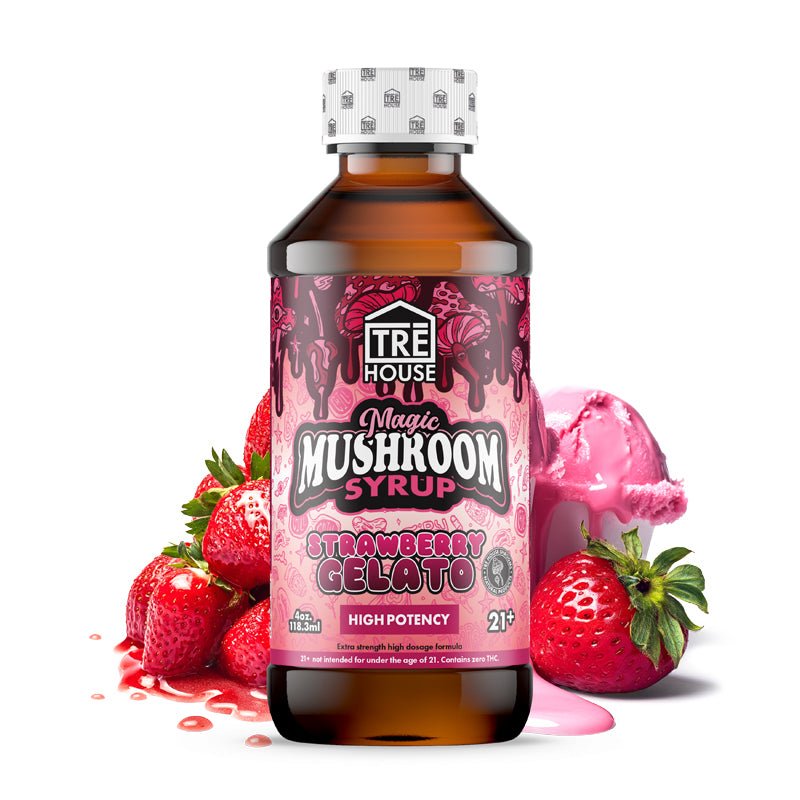 Tre House Magic Mushroom Syrup 4oz - Strawberry Gelato - TPCSUPPLYCO