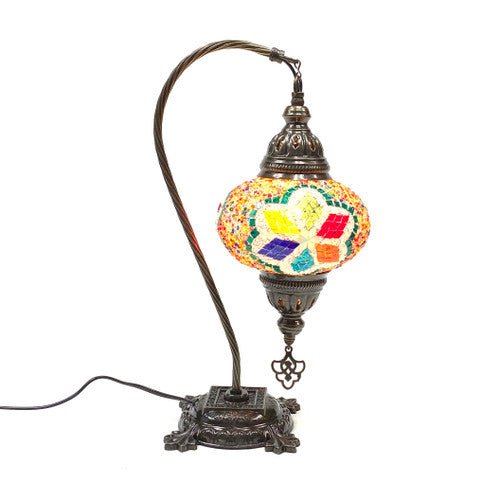 Turkish Mosaic Camel Neck Lamp - 9"x16.25" - DB3 Rainbow - TPCSUPPLYCO