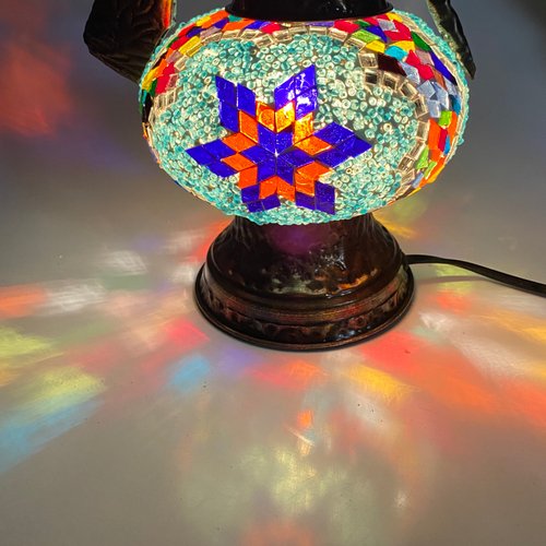 Turkish Mosaic Genie Bottle Table Lamp B1 14"x10"x6" Rainbow - GENIB3 - TPCSUPPLYCO