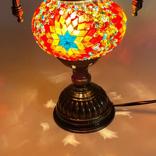 Turkish Mosaic Genie Bottle Table Lamp B2 14"x10"x6" Rainbow - GENIB2 - TPCSUPPLYCO