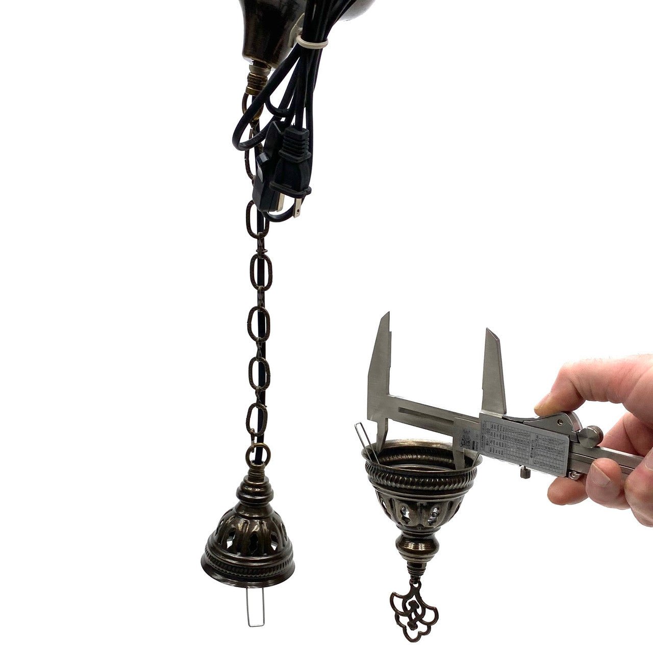 Turkish Mosaic Lantern Hanging Single Chain B3S - 6"x24" - B3S - Assorted Colors - TPCSUPPLYCO