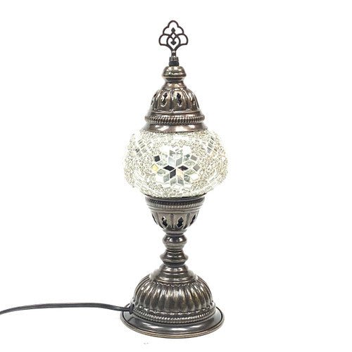 Turkish Mosaic Table Lamp - 5"x13.5" - MB2 - White - TPCSUPPLYCO