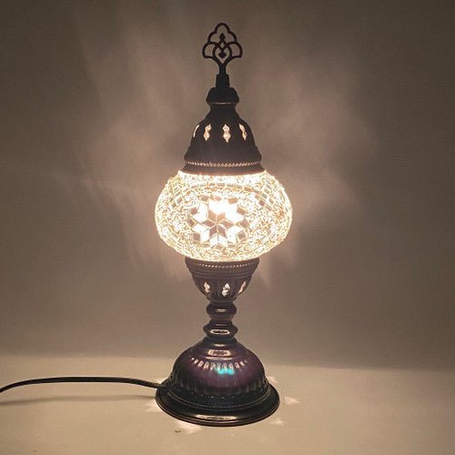 Turkish Mosaic Table Lamp - 5"x13.5" - MB2 - White - TPCSUPPLYCO