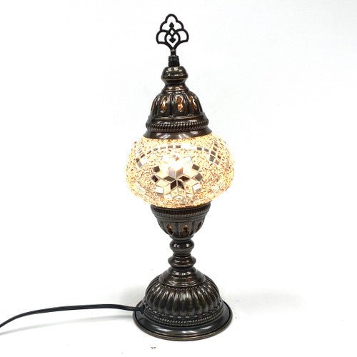 Turkish Mosaic Table Lamp - 5"x13.5" - MB2 - White - TPCSUPPLYCO