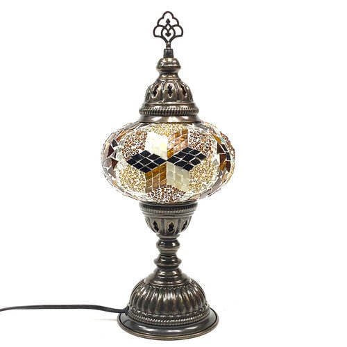 Turkish Mosaic Table Lamp - 6"x14.5" - MB3 - Amber - TPCSUPPLYCO