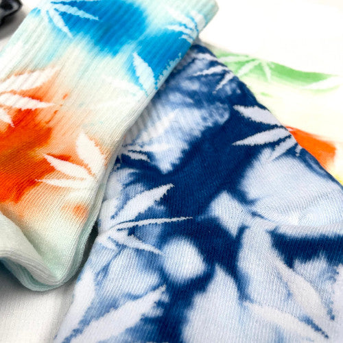Tie-dyed 80% Cotton 20% Spandex Long Socks Assorted