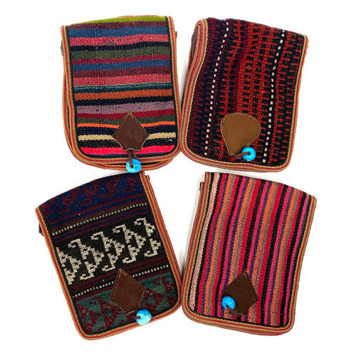 Slim Turkish Kilim Side Bag 7" x 9" 1 Assorted