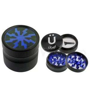 Uber 2.0 Grinder 2" 4pc CNC w/ Screen Blue - TPCSUPPLYCO