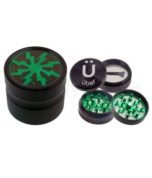 Uber 2.0 Grinder 2" 4pc CNC w/ Screen Green - TPCSUPPLYCO