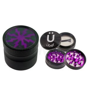 Uber 2.0 Grinder 2" 4pc CNC w/ Screen Purple - TPCSUPPLYCO