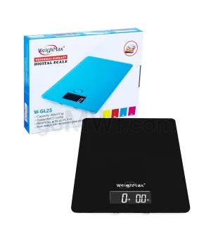 WeighMax GL - 25 11kg x 25 lbs Kitchen Scales - Black - TPCSUPPLYCO