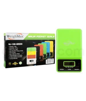 WeighMax NJ - 100 100g x 0.01g Pocket Scales - Green - TPCSUPPLYCO