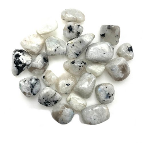 White Rainbow Moonstone Tumbled by the Pound 1" - 2" Pieces - TPCSUPPLYCO