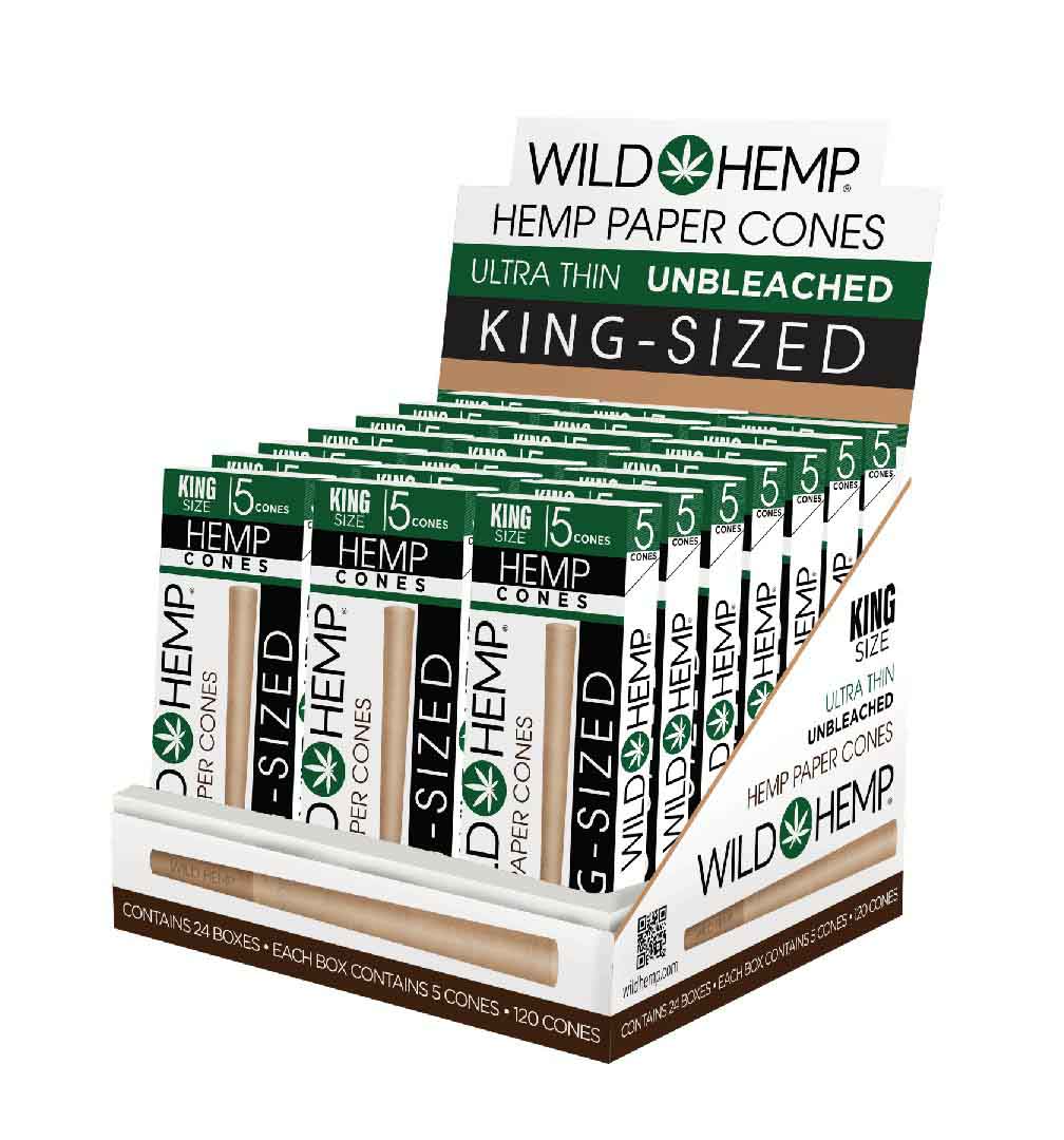 Wild Hemp 1 1/4" Hemp Cones 9PK 20CT/BX - TPCSUPPLYCO