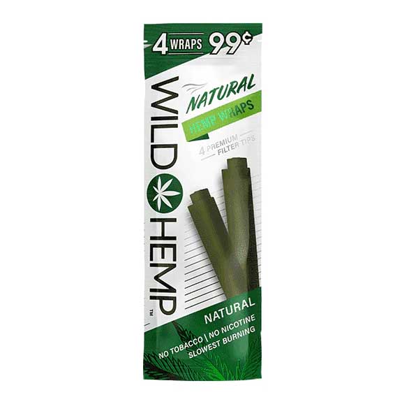 Wild Hemp Wraps 4/pk 20ct/bx - Natural - TPCSUPPLYCO