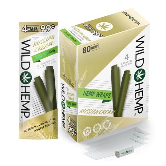 Wild Hemp Wraps 4/pk 20ct/bx - Russian Cream - TPCSUPPLYCO