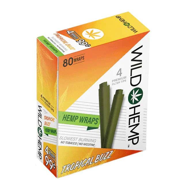 Wild Hemp Wraps 4/pk 20ct/bx - Tropical Buzz - TPCSUPPLYCO