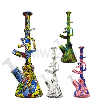 Silicone 11.5" AK Waterpipe - Assorted Design