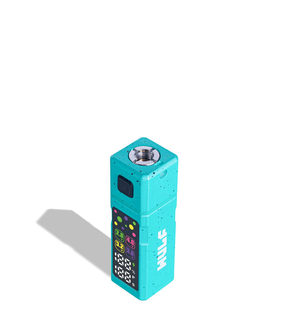 Teal-Black Spatter Wulf Mods Grid 510 Battery Above View