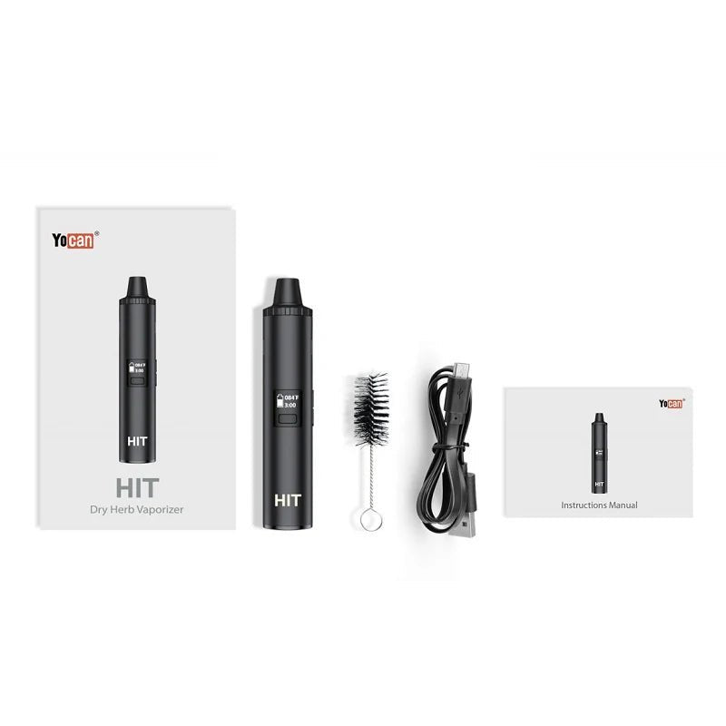 Yocan HIT 1400mAh Dry Herb Vaporizer - Black - TPCSUPPLYCO