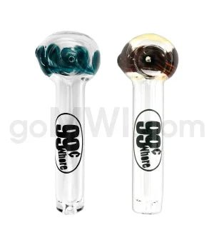 Glass Spoon 4.5" Clear Etched Asst. Bowl Colors-"99¢ Whore" - TPCSUPPLYCO