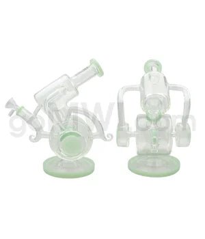 Uber 9" (5mm) Glass Recycler Waterpipe - Jade Green - TPCSUPPLYCO